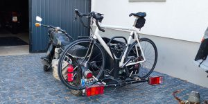 Fahrradtransport auf dem Motorrad